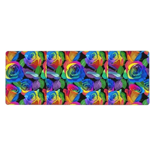 Extra große Gummi-Tastaturunterlage mit mehrfarbigem Rosen-Druck, Premium-Schreibtischunterlage zum Schreiben, für den Computer-Schreibtisch Extra große Gummi-Tastaturunterlage mit mehrfarbigem Rosen-Druck, Premium-Schreibtischunterlage zum Schreiben, für den Computer-Schreibtisch von Zhuanyun