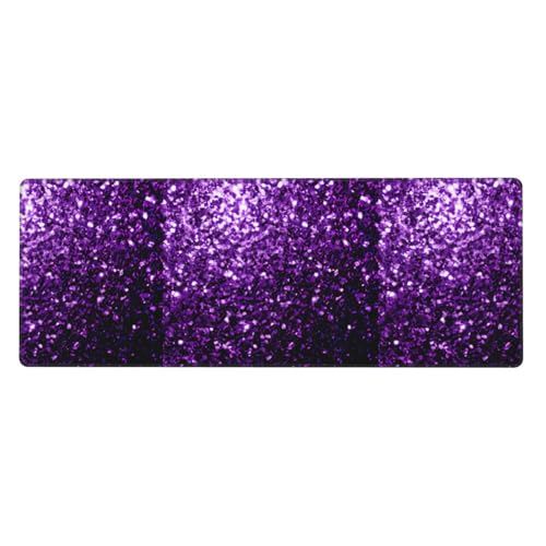Tastaturunterlage aus Gummi mit wunderschönem violettem Glitzer-Druck, extra groß, Premium-Büro-Schreibtischunterlage zum Schreiben, Computer-Desktop-Gebrauch Tastaturunterlage aus Gummi mit wunderschönem violettem Glitzer-Druck, extra groß, Premium-Büro-Schreibtischunterlage zum Schreiben, Computer-Desktop-Gebrauch von Zhuanyun