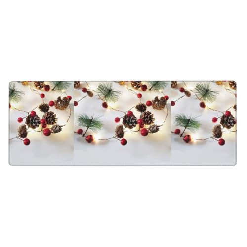 Weihnachtsgirlande mit Lichterdruck, extra große Gummi-Tastaturunterlage – Premium-Schreibtischunterlage zum Schreiben, Computer-Desktop-Gebrauch Weihnachtsgirlande mit Lichterdruck, extra große Gummi-Tastaturunterlage – Premium-Schreibtischunterlage zum Schreiben, Computer-Desktop-Gebrauch von Zhuanyun