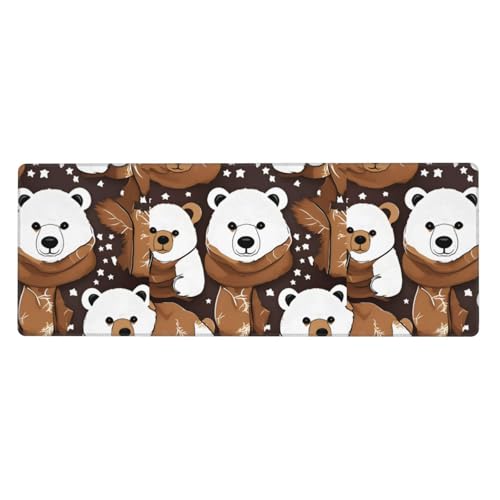 Weißer Bär, brauner Bären-Druck, extra große Gummi-Tastaturunterlage – Premium-Schreibtischunterlage zum Schreiben, Computer-Desktop Weißer Bär, brauner Bären-Druck, extra große Gummi-Tastaturunterlage – Premium-Schreibtischunterlage zum Schreiben, Computer-Desktop von Zhuanyun