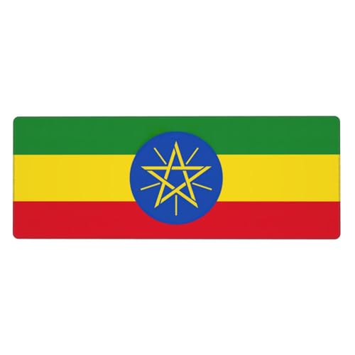 Zhuanyun Extra große Gummi-Tastaturunterlage mit Flagge von Äthiopien, Premium-Schreibtischunterlage zum Schreiben, Computer-Desktop-Gebrauch von Zhuanyun