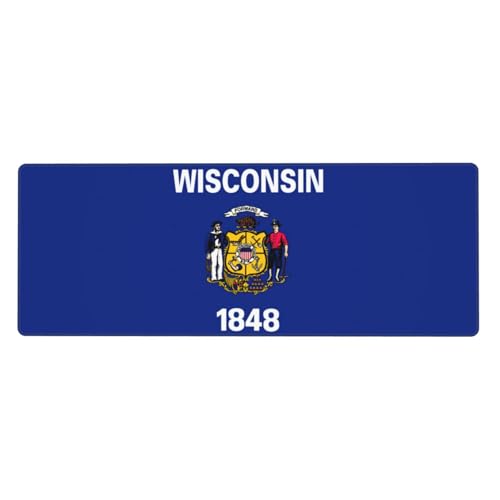 Zhuanyun Wisconsin State Flag Print Extra große Gummi-Tastaturunterlage – Premium-Schreibtischunterlage zum Schreiben, Computer-Desktop Zhuanyun Wisconsin State Flag Print Extra große Gummi-Tastaturunterlage – Premium-Schreibtischunterlage zum Schreiben, Computer-Desktop von Zhuanyun