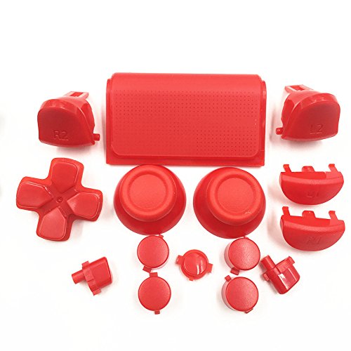 Zhuhaixmy Ersatz L1 L2 R1 R2 Tasten Auslöser Pad Daumenstock kappe Set für PS4 Pro JDM-040 Controller Rot von Zhuhaixmy