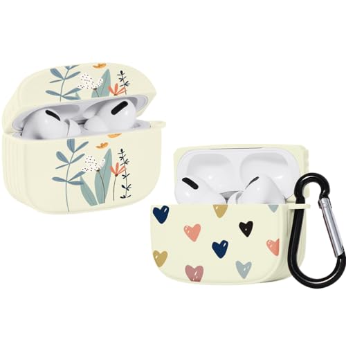 ZhuoFan [2 Stück] Cover Kompatibel mit Apple AirPods 3 2021 Silikon Case Cute, Weiss Liebe Muster Airpods Hülle Kopfhörer Taschen Case Schutzhülle mit Schlüsselanhänger Stoßfeste für Mädchen Frau von ZhuoFan