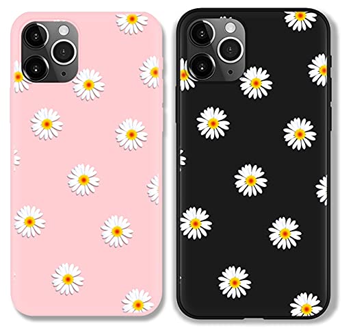 ZhuoFan [2 Stück Handyhülle für Apple iPhone 12 Mini, Ultra Dünn Weiche Silikon Schutzhülle Stoßfest und Kratzfest mit Cute Design Muster Cover Kompatibel mit iPhone 12 Mini 5,4 Zoll, Gänseblümchen von ZhuoFan