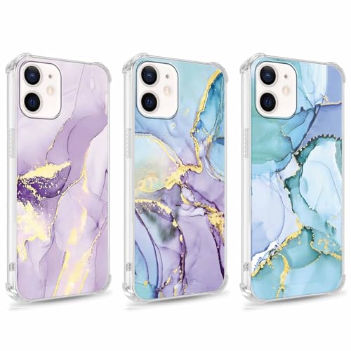 ZhuoFan 3 Stück Handyhülle für iPhone 12/iPhone 12 Pro hülle 6,1", Aesthetic Muster Marmor Design Transparent mit KameraSchutz und BildschirmSchutz, PC+TPU Silikon Bumper Stoßfestes Schutzhülle, 11 ZhuoFan 3 Stück Handyhülle für iPhone 12/iPhone 12 Pro hülle 6,1", Aesthetic Muster Marmor Design Transparent mit KameraSchutz und BildschirmSchutz, PC+TPU Silikon Bumper Stoßfestes Schutzhülle, 11 von ZhuoFan