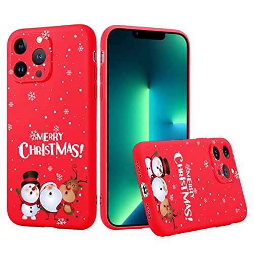 ZhuoFan Handyhülle für Samsung Galaxy S21 FE 5G hülle 6,4'', Weihnachten Rot Silikon Weiche Schutzhülle Stoßfest Kratzfest Christmas Ultra Dünn Cute Design Case Cover, Schnee2 von ZhuoFan