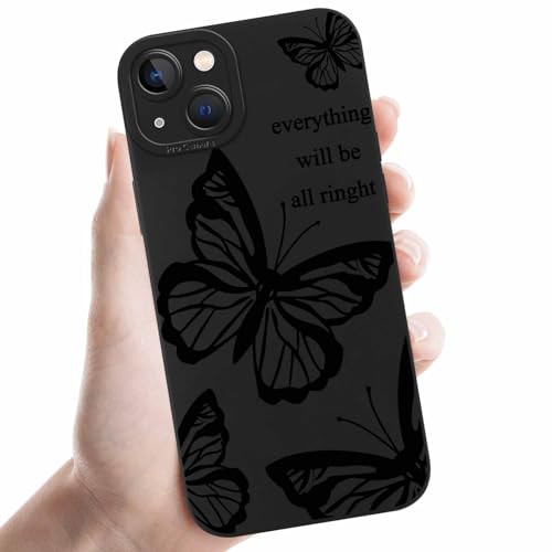 ZhuoFan Handyhülle für iPhone 14 hülle 6,1'', Aesthetic Schmetterling Muster Design Schwarz Weiche TPU Silikon Stoßfest Kameraschutz Schutzhülle Bumper Ultra Dünn Mädchen Case, 08 ZhuoFan Handyhülle für iPhone 14 hülle 6,1'', Aesthetic Schmetterling Muster Design Schwarz Weiche TPU Silikon Stoßfest Kameraschutz Schutzhülle Bumper Ultra Dünn Mädchen Case, 08 von ZhuoFan