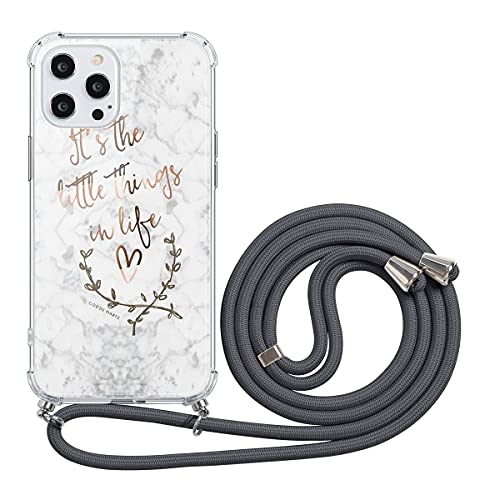 ZhuoFan Handykette Handyhülle für Samsung Galaxy S7 Hülle mit Band, Transparent mit Kette Silikon + Schwer PC Schutzhülle Motiv mit Kordel zum Umhängen 63in Halsband Necklace Lanyard Case von ZhuoFan