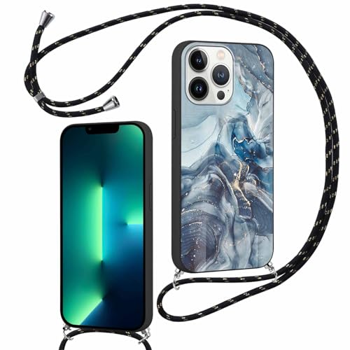 ZhuoFan Handykette für iPhone 13 Pro Hülle mit Band, Aesthetic Marmor Muster Verstellbarer Halskette Handyhülle mit Kordel zum umhängen, Silikon Stoßfest Schutzhülle mit Kette, Schwarz ZhuoFan Handykette für iPhone 13 Pro Hülle mit Band, Aesthetic Marmor Muster Verstellbarer Halskette Handyhülle mit Kordel zum umhängen, Silikon Stoßfest Schutzhülle mit Kette, Schwarz von ZhuoFan