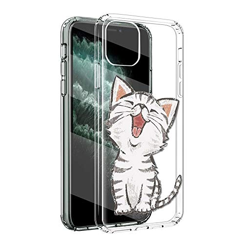 ZhuoFan Hülle für Samsung Galaxy A32 (5G), 6,5", Dünn Silikon Clear Schutzhülle Stoßfest mit Muster Motiv Transparent Handyhülle Slim Weich Cover für Samsung A32 (5G), Lächelnde Katze von ZhuoFan