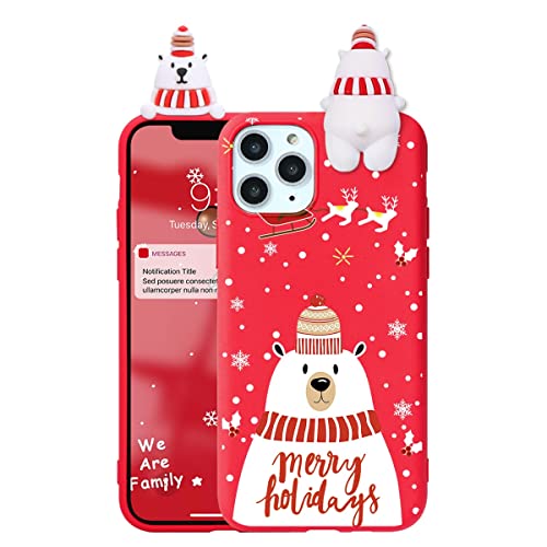 ZhuoFan Weihnachten Hülle für iPhone 13 Pro, Silikon Rot 3D Süß Tiere Dünn Schutzhülle mit Weihnachten Muster Handyhülle Stoßfest TPU mädchen Christmas Case für Apple iPhone 13Pro 6,1", 6 von ZhuoFan