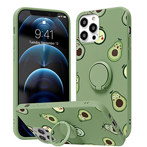 ZhuoFan schutzhülle für iPhone 8 hülle/iPhone 7 hülle/iPhone SE 2022/SE 2020 4,7", Ring 360 ° VerdrehBßre Stßnder Schutzhülle Silikon mit Halter stabil Magnetische Kratzfest, Avocado von ZhuoFan