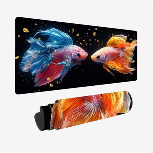 Blau Mauspad 1200 x 600 x 3mm Schreibtischunterlage Koi Mousepad mit Vernähte Kanten und rutschfeste Gummibasis, WassXerdicht XXL Mauspad PC Zubehör, Home Office Deko, Geschenke für Männer,Model404 Blau Mauspad 1200 x 600 x 3mm Schreibtischunterlage Koi Mousepad mit Vernähte Kanten und rutschfeste Gummibasis, WassXerdicht XXL Mauspad PC Zubehör, Home Office Deko, Geschenke für Männer,Model404 von Zhxizscc