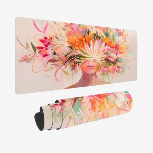 Blume Mauspad 1000 x 500 x 3mm Schreibtischunterlage Frau Mousepad mit Vernähte Kanten und rutschfeste Gummibasis, WassXerdicht XXL Mauspad PC Zubehör, Home Office Deko, Geschenke für Männer,Model224 Blume Mauspad 1000 x 500 x 3mm Schreibtischunterlage Frau Mousepad mit Vernähte Kanten und rutschfeste Gummibasis, WassXerdicht XXL Mauspad PC Zubehör, Home Office Deko, Geschenke für Männer,Model224 von Zhxizscc