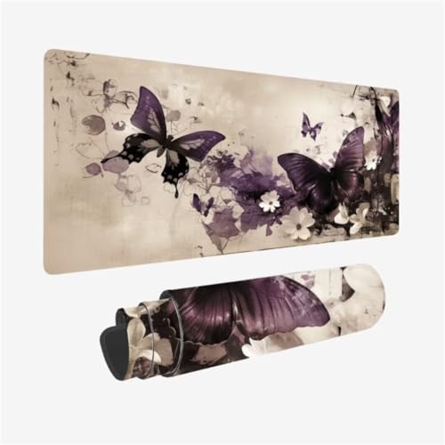Blume Mauspad 900 x 400 x 3mm Schreibtischunterlage Schmetterling Mousepad mit Vernähte Kanten und rutschfeste Gummibasis, WassXerdicht Mauspad PC Zubehör, Office Deko, Geschenke für Männer,Model206 Blume Mauspad 900 x 400 x 3mm Schreibtischunterlage Schmetterling Mousepad mit Vernähte Kanten und rutschfeste Gummibasis, WassXerdicht Mauspad PC Zubehör, Office Deko, Geschenke für Männer,Model206 von Zhxizscc