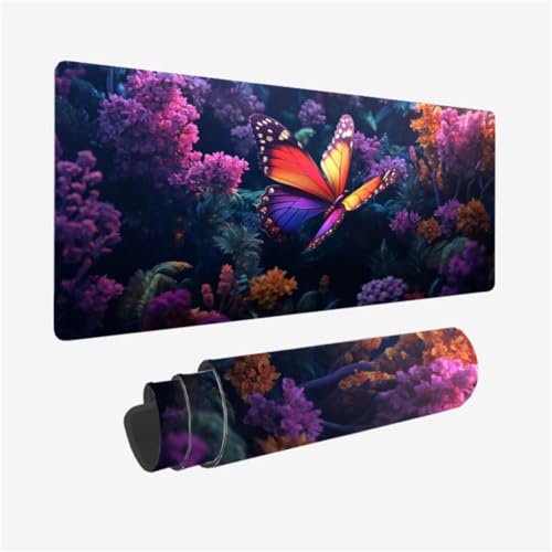 Gaming Mauspad XXL 1200 x 600 mm, Blume Mousepad Schmetterling Muster mit Rutschfeste Gummibasis, Groß Mousepad Gaming Zubehör für Verbessert Präzision und Geschwindigkeix, Geschenke für Frauen,Model4 Gaming Mauspad XXL 1200 x 600 mm, Blume Mousepad Schmetterling Muster mit Rutschfeste Gummibasis, Groß Mousepad Gaming Zubehör für Verbessert Präzision und Geschwindigkeix, Geschenke für Frauen,Model4 von Zhxizscc