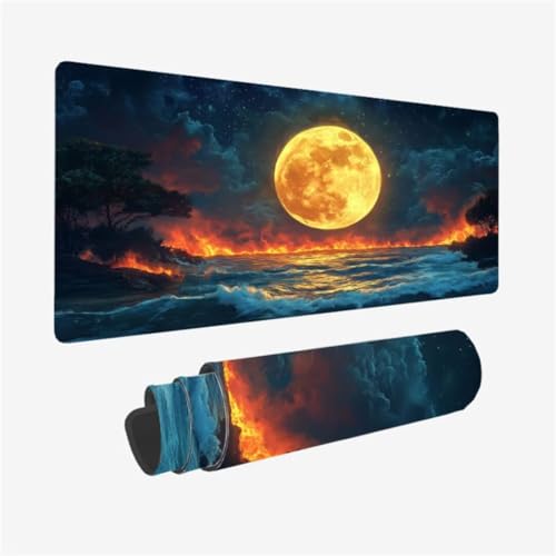 Gaming Mauspad XXL 1200 x 600 mm, Mond Mousepad Wellen Muster mit rutschfeste Gummibasis, Großes Mousepad Gaming Zubehör für Verbessert Präzision und Geschwindigkeix, Geschenke für Frauen,Model115 Gaming Mauspad XXL 1200 x 600 mm, Mond Mousepad Wellen Muster mit rutschfeste Gummibasis, Großes Mousepad Gaming Zubehör für Verbessert Präzision und Geschwindigkeix, Geschenke für Frauen,Model115 von Zhxizscc