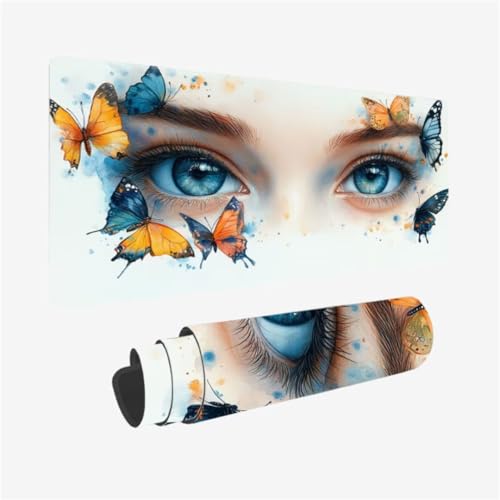 Gaming Mauspad XXL 1200 x 600 mm, Schmetterling Mousepad Auge Muster mit rutschfeste Gummibasis, Mousepad Gaming Zubehör für Verbessert Präzision und Geschwindigkeix, Geschenke für Frauen,Model277 Gaming Mauspad XXL 1200 x 600 mm, Schmetterling Mousepad Auge Muster mit rutschfeste Gummibasis, Mousepad Gaming Zubehör für Verbessert Präzision und Geschwindigkeix, Geschenke für Frauen,Model277 von Zhxizscc