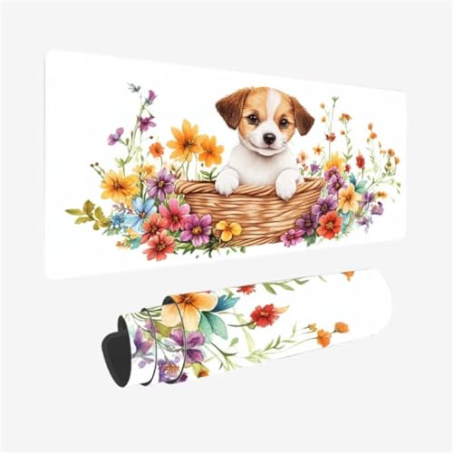 Gaming Mauspad XXL 1500 x 800 mm, Blume Mousepad Hund Muster Design mit Rutschfeste Gummibasis, Groß Mousepad Gaming Zubehör für Verbessert Präzision und Geschwindigkeix, Geschenke für Frauen,Model211 Gaming Mauspad XXL 1500 x 800 mm, Blume Mousepad Hund Muster Design mit Rutschfeste Gummibasis, Groß Mousepad Gaming Zubehör für Verbessert Präzision und Geschwindigkeix, Geschenke für Frauen,Model211 von Zhxizscc