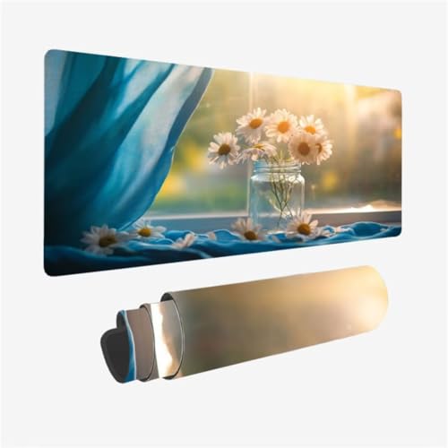 Gaming Mauspad XXL 1500 x 800 mm, Fensterbank Mousepad Blume Muster mit Rutschfeste Gummibasis, Groß Mousepad Gaming Zubehör für Verbessert Präzision und Geschwindigkeix, Geschenke für Frauen,Model100 Gaming Mauspad XXL 1500 x 800 mm, Fensterbank Mousepad Blume Muster mit Rutschfeste Gummibasis, Groß Mousepad Gaming Zubehör für Verbessert Präzision und Geschwindigkeix, Geschenke für Frauen,Model100 von Zhxizscc