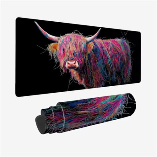 Gaming Mauspad XXL 1500 x 800 mm, Kunst Mousepad Hochlandrinder Muster mit rutschfeste Gummibasis, Mousepad Gaming Zubehör für Verbessert Präzision und Geschwindigkeix, Geschenke für Frauen,Model283 Gaming Mauspad XXL 1500 x 800 mm, Kunst Mousepad Hochlandrinder Muster mit rutschfeste Gummibasis, Mousepad Gaming Zubehör für Verbessert Präzision und Geschwindigkeix, Geschenke für Frauen,Model283 von Zhxizscc