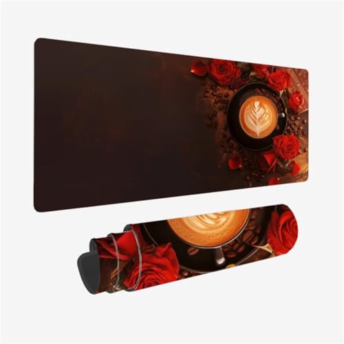 Gaming Mauspad XXL 1500 x 800 mm, Rose Mousepad Kaffee Muster mit rutschfeste Gummibasis, Großes Mousepad Gaming Zubehör für Verbessert Präzision und Geschwindigkeix, Geschenke für Frauen,Model145 Gaming Mauspad XXL 1500 x 800 mm, Rose Mousepad Kaffee Muster mit rutschfeste Gummibasis, Großes Mousepad Gaming Zubehör für Verbessert Präzision und Geschwindigkeix, Geschenke für Frauen,Model145 von Zhxizscc