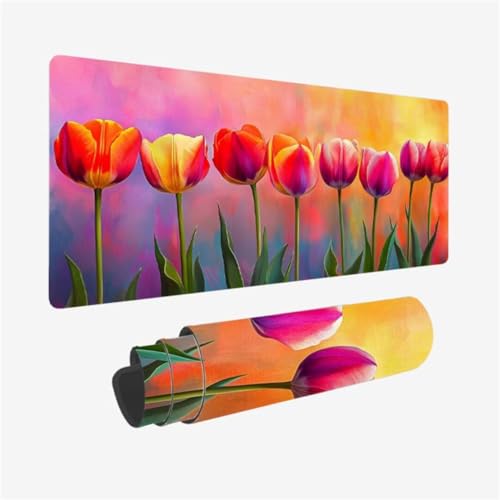 Gaming Mauspad XXL 1500 x 800 mm, anlage Mousepad Tulpe Muster mit rutschfeste Gummibasis, Großes Mousepad Gaming Zubehör für Verbessert Präzision und Geschwindigkeix, Geschenke für Frauen,Model91 Gaming Mauspad XXL 1500 x 800 mm, anlage Mousepad Tulpe Muster mit rutschfeste Gummibasis, Großes Mousepad Gaming Zubehör für Verbessert Präzision und Geschwindigkeix, Geschenke für Frauen,Model91 von Zhxizscc
