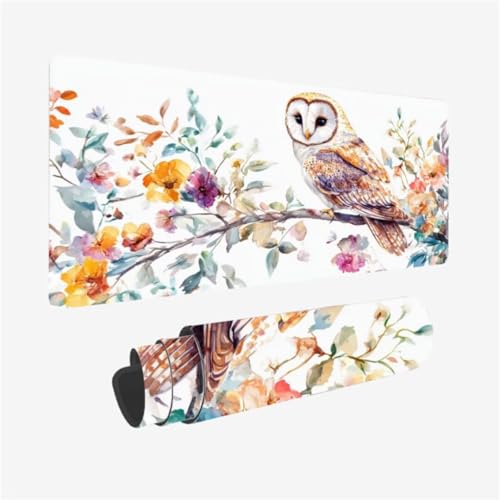 Gaming Mauspad XXL 1600 x 800 mm, Blume Mousepad Eule Muster Design mit rutschfeste Gummibasis, Groß Mousepad Gaming Zubehör für Verbessert Präzision und Geschwindigkeix, Geschenke für Frauen,Model28 Gaming Mauspad XXL 1600 x 800 mm, Blume Mousepad Eule Muster Design mit rutschfeste Gummibasis, Groß Mousepad Gaming Zubehör für Verbessert Präzision und Geschwindigkeix, Geschenke für Frauen,Model28 von Zhxizscc