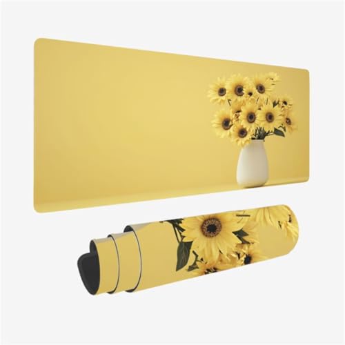 Gaming Mauspad XXL 1600 x 800 mm, Gelb Mousepad Sonnenblume Muster mit Rutschfeste Gummibasis, Großes Mousepad Gaming Zubehör für Verbessert Präzision und Geschwindigkeix, Geschenke für Frauen,Model10 Gaming Mauspad XXL 1600 x 800 mm, Gelb Mousepad Sonnenblume Muster mit Rutschfeste Gummibasis, Großes Mousepad Gaming Zubehör für Verbessert Präzision und Geschwindigkeix, Geschenke für Frauen,Model10 von Zhxizscc