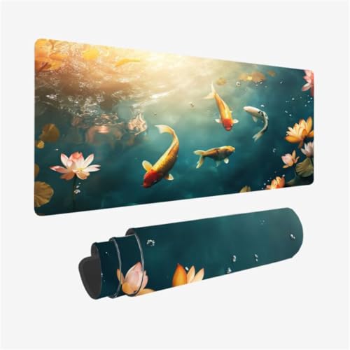 Gaming Mauspad XXL 1600 x 800 mm, Lotus Mousepad Koi Muster Design mit rutschfeste Gummibasis, Groß Mousepad Gaming Zubehör für Verbessert Präzision und Geschwindigkeix, Geschenke für Frauen,Model106 Gaming Mauspad XXL 1600 x 800 mm, Lotus Mousepad Koi Muster Design mit rutschfeste Gummibasis, Groß Mousepad Gaming Zubehör für Verbessert Präzision und Geschwindigkeix, Geschenke für Frauen,Model106 von Zhxizscc