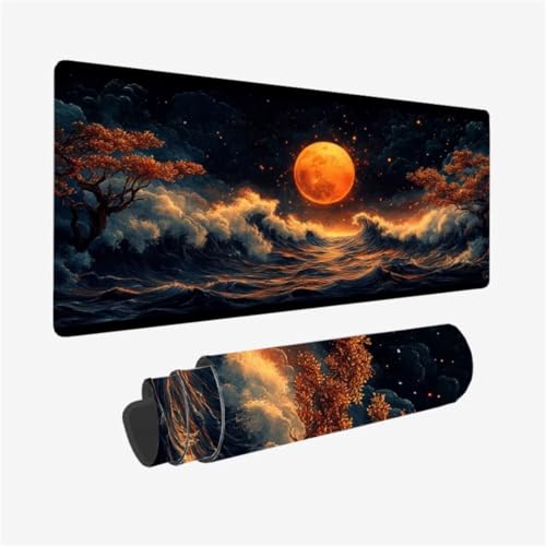 Gaming Mauspad XXL 1600 x 800 mm, Mond Mousepad Wellen Muster mit rutschfeste Gummibasis, Großes Mousepad Gaming Zubehör für Verbessert Präzision und Geschwindigkeix, Geschenke für Frauen,Model388 Gaming Mauspad XXL 1600 x 800 mm, Mond Mousepad Wellen Muster mit rutschfeste Gummibasis, Großes Mousepad Gaming Zubehör für Verbessert Präzision und Geschwindigkeix, Geschenke für Frauen,Model388 von Zhxizscc