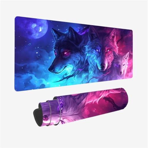 Gaming Mauspad XXL 600 x 300 mm, Fantasie Mousepad Wolf Muster mit rutschfeste Gummibasis, Großes Mousepad Gaming Zubehör für Verbessert Präzision und Geschwindigkeix, Geschenke für Frauen,Model259 Gaming Mauspad XXL 600 x 300 mm, Fantasie Mousepad Wolf Muster mit rutschfeste Gummibasis, Großes Mousepad Gaming Zubehör für Verbessert Präzision und Geschwindigkeix, Geschenke für Frauen,Model259 von Zhxizscc