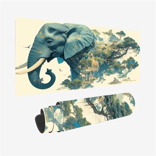 Gaming Mauspad XXL 600 x 300 mm, Giraffe Mousepad Elefant Muster mit rutschfeste Gummibasis, Großes Mousepad Gaming Zubehör für Verbessert Präzision und Geschwindigkeix, Geschenke für Frauen,Model151 Gaming Mauspad XXL 600 x 300 mm, Giraffe Mousepad Elefant Muster mit rutschfeste Gummibasis, Großes Mousepad Gaming Zubehör für Verbessert Präzision und Geschwindigkeix, Geschenke für Frauen,Model151 von Zhxizscc