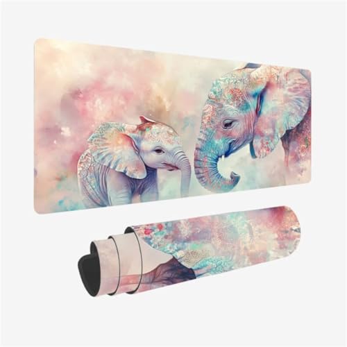 Gaming Mauspad XXL 700 x 300 mm, Kunst Mousepad Elefant Muster mit rutschfeste Gummibasis, Großes Mousepad Gaming Zubehör für Verbessert Präzision und Geschwindigkeix, Geschenke für Frauen,Model13 Gaming Mauspad XXL 700 x 300 mm, Kunst Mousepad Elefant Muster mit rutschfeste Gummibasis, Großes Mousepad Gaming Zubehör für Verbessert Präzision und Geschwindigkeix, Geschenke für Frauen,Model13 von Zhxizscc