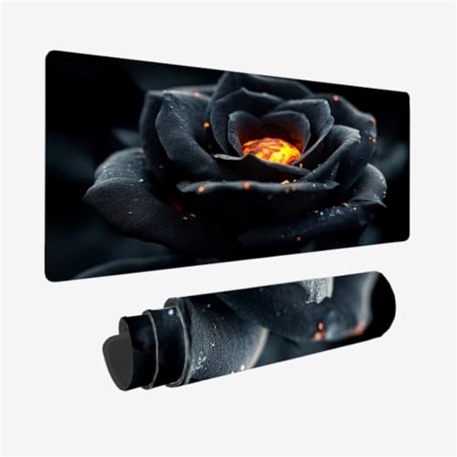 Gaming Mauspad XXL 700 x 300 mm, Schwarz Mousepad Rose Muster Design mit Rutschfeste Gummibasis, Groß Mousepad Gaming Zubehör für Verbessert Präzision und Geschwindigkeix, Geschenke für Frauen,Model43 Gaming Mauspad XXL 700 x 300 mm, Schwarz Mousepad Rose Muster Design mit Rutschfeste Gummibasis, Groß Mousepad Gaming Zubehör für Verbessert Präzision und Geschwindigkeix, Geschenke für Frauen,Model43 von Zhxizscc