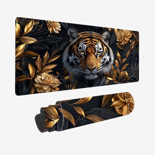 Gaming Mauspad XXL 800 x 300 mm, Blume Mousepad Tiger Muster Design mit rutschfeste Gummibasis, Groß Mousepad Gaming Zubehör für Verbessert Präzision und Geschwindigkeix, Geschenke für Frauen,Model97 Gaming Mauspad XXL 800 x 300 mm, Blume Mousepad Tiger Muster Design mit rutschfeste Gummibasis, Groß Mousepad Gaming Zubehör für Verbessert Präzision und Geschwindigkeix, Geschenke für Frauen,Model97 von Zhxizscc
