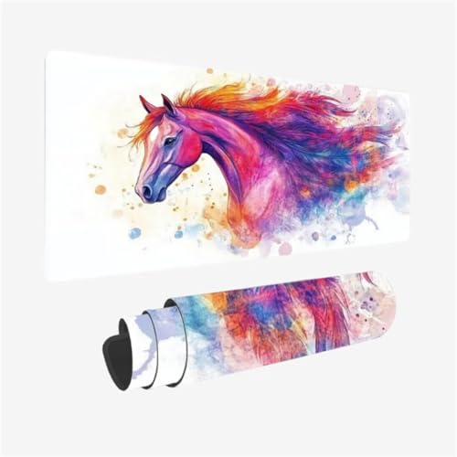 Gaming Mauspad XXL 800 x 300 mm, Farbe Mousepad Pferd Muster Design mit Rutschfeste Gummibasis, Groß Mousepad Gaming Zubehör für Verbessert Präzision und Geschwindigkeix, Geschenke für Frauen,Model127 Gaming Mauspad XXL 800 x 300 mm, Farbe Mousepad Pferd Muster Design mit Rutschfeste Gummibasis, Groß Mousepad Gaming Zubehör für Verbessert Präzision und Geschwindigkeix, Geschenke für Frauen,Model127 von Zhxizscc