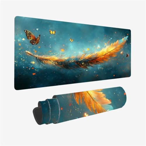 Gaming Mauspad XXL 800 x 300 mm, Schmetterling Mousepad Feder Muster mit rutschfeste Gummibasis, Mousepad Gaming Zubehör für Verbessert Präzision und Geschwindigkeix, Geschenke für Frauen,Model406 Gaming Mauspad XXL 800 x 300 mm, Schmetterling Mousepad Feder Muster mit rutschfeste Gummibasis, Mousepad Gaming Zubehör für Verbessert Präzision und Geschwindigkeix, Geschenke für Frauen,Model406 von Zhxizscc