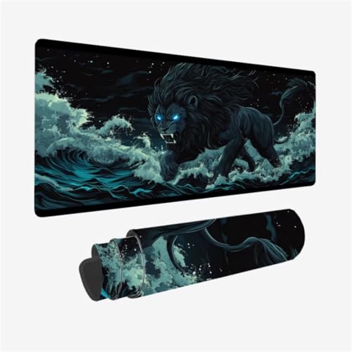 Gaming Mauspad XXL 800 x 300 mm, Wellen Mousepad LöWe Muster Design mit rutschfeste Gummibasis, Groß Mousepad Gaming Zubehör für Verbessert Präzision und Geschwindigkeix, Geschenke für Frauen,Model85 Gaming Mauspad XXL 800 x 300 mm, Wellen Mousepad LöWe Muster Design mit rutschfeste Gummibasis, Groß Mousepad Gaming Zubehör für Verbessert Präzision und Geschwindigkeix, Geschenke für Frauen,Model85 von Zhxizscc