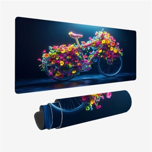 Gaming Mauspad XXL 800 x 400 mm, Blume Mousepad Fahrrad Muster mit rutschfeste Gummibasis, Großes Mousepad Gaming Zubehör für Verbessert Präzision und Geschwindigkeix, Geschenke für Frauen,Model112 Gaming Mauspad XXL 800 x 400 mm, Blume Mousepad Fahrrad Muster mit rutschfeste Gummibasis, Großes Mousepad Gaming Zubehör für Verbessert Präzision und Geschwindigkeix, Geschenke für Frauen,Model112 von Zhxizscc