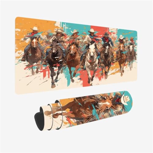 Gaming Mauspad XXL 800 x 400 mm, abstrakt Mousepad Cowboy Muster mit rutschfeste Gummibasis, Großes Mousepad Gaming Zubehör für Verbessert Präzision und Geschwindigkeix, Geschenke für Frauen,Model157 Gaming Mauspad XXL 800 x 400 mm, abstrakt Mousepad Cowboy Muster mit rutschfeste Gummibasis, Großes Mousepad Gaming Zubehör für Verbessert Präzision und Geschwindigkeix, Geschenke für Frauen,Model157 von Zhxizscc