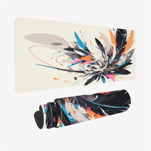 Gaming Mauspad XXL 800 x 400 mm, abstrakt Mousepad Feder Muster mit rutschfeste Gummibasis, Großes Mousepad Gaming Zubehör für Verbessert Präzision und Geschwindigkeix, Geschenke für Frauen,Model178 Gaming Mauspad XXL 800 x 400 mm, abstrakt Mousepad Feder Muster mit rutschfeste Gummibasis, Großes Mousepad Gaming Zubehör für Verbessert Präzision und Geschwindigkeix, Geschenke für Frauen,Model178 von Zhxizscc