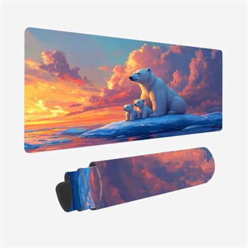 Gaming Mauspad XXL 900 x 400 mm, Gletscher Mousepad Eisbär Muster mit rutschfeste Gummibasis, Großes Mousepad Gaming Zubehör für Verbessert Präzision und Geschwindigkeix, Geschenke für Frauen,Model34 Gaming Mauspad XXL 900 x 400 mm, Gletscher Mousepad Eisbär Muster mit rutschfeste Gummibasis, Großes Mousepad Gaming Zubehör für Verbessert Präzision und Geschwindigkeix, Geschenke für Frauen,Model34 von Zhxizscc