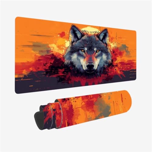 Gaming Mauspad XXL 900 x 400 mm, Kunst Mousepad Wolf Muster Design mit rutschfeste Gummibasis, Groß Mousepad Gaming Zubehör für Verbessert Präzision und Geschwindigkeix, Geschenke für Frauen,Model289 Gaming Mauspad XXL 900 x 400 mm, Kunst Mousepad Wolf Muster Design mit rutschfeste Gummibasis, Groß Mousepad Gaming Zubehör für Verbessert Präzision und Geschwindigkeix, Geschenke für Frauen,Model289 von Zhxizscc
