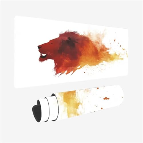 Kunst Mauspad 1000 x 500 x 3mm Schreibtischunterlage LöWe Mousepad mit Vernähte Kanten und rutschfeste Gummibasis, WassXerdicht XXL Mauspad PC Zubehör, Home Office Deko, Geschenke für Männer,Model260 Kunst Mauspad 1000 x 500 x 3mm Schreibtischunterlage LöWe Mousepad mit Vernähte Kanten und rutschfeste Gummibasis, WassXerdicht XXL Mauspad PC Zubehör, Home Office Deko, Geschenke für Männer,Model260 von Zhxizscc