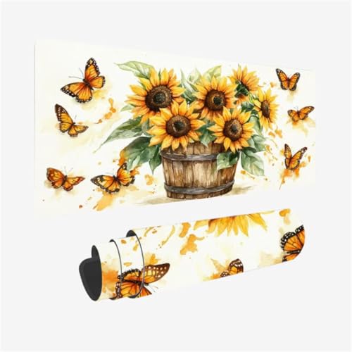 Mousepad 1000x500mm Mauspad Schmetterling Schreibtischunterlage Sonnenblume Muster mit rutschfeste Gummibasis, Vernähte Kanten, WassXerdicht Desk Mat, Anti-Rutsch, Waschbar, Gaming Zubehör,Model234 Mousepad 1000x500mm Mauspad Schmetterling Schreibtischunterlage Sonnenblume Muster mit rutschfeste Gummibasis, Vernähte Kanten, WassXerdicht Desk Mat, Anti-Rutsch, Waschbar, Gaming Zubehör,Model234 von Zhxizscc
