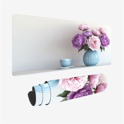 Mousepad 1000x500mm XXL Mauspad Pfingstrose Schreibtischunterlage Lila Muster mit rutschfeste Gummibasis, Vernähte Kanten, WassXerdicht Desk Mat, Anti-Rutsch, Waschbar, Gamer Gaming PC Zubehör,Model9 Mousepad 1000x500mm XXL Mauspad Pfingstrose Schreibtischunterlage Lila Muster mit rutschfeste Gummibasis, Vernähte Kanten, WassXerdicht Desk Mat, Anti-Rutsch, Waschbar, Gamer Gaming PC Zubehör,Model9 von Zhxizscc