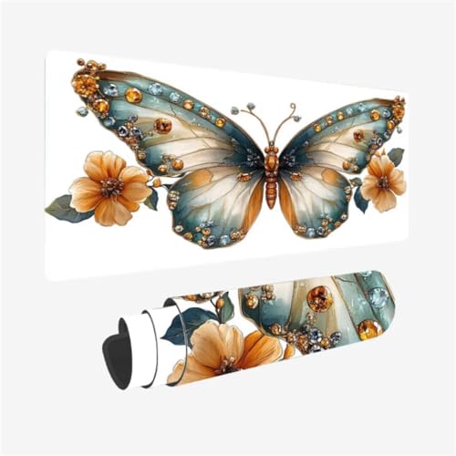 Mousepad 1000x500mm XXL Mauspad Schmetterling Schreibtischunterlage Blume Muster mit rutschfeste Gummibasis, Vernähte Kanten, WassXerdicht Desk Mat, Anti-Rutsch, Waschbar, Gaming PC Zubehör,Model381 Mousepad 1000x500mm XXL Mauspad Schmetterling Schreibtischunterlage Blume Muster mit rutschfeste Gummibasis, Vernähte Kanten, WassXerdicht Desk Mat, Anti-Rutsch, Waschbar, Gaming PC Zubehör,Model381 von Zhxizscc