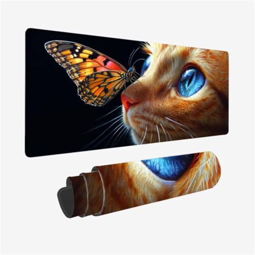 Mousepad 1000x500mm XXL Mauspad Schmetterling Schreibtischunterlage Katze Muster mit Rutschfeste Gummibasis, Vernähte Kanten, WassXerdicht Desk Mat, Anti-Rutsch, Waschbar, Gamer Gaming Zubehör,Model21 Mousepad 1000x500mm XXL Mauspad Schmetterling Schreibtischunterlage Katze Muster mit Rutschfeste Gummibasis, Vernähte Kanten, WassXerdicht Desk Mat, Anti-Rutsch, Waschbar, Gamer Gaming Zubehör,Model21 von Zhxizscc
